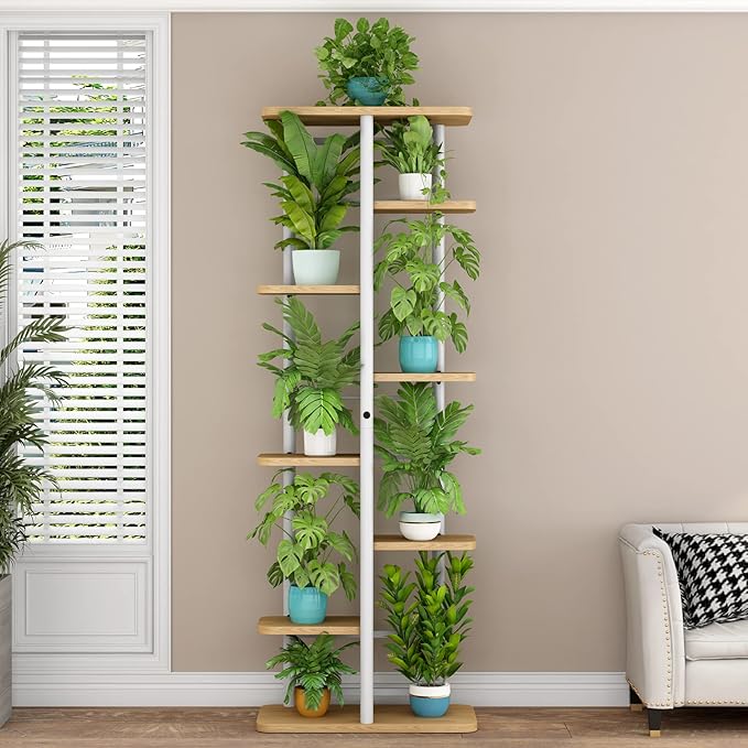 LINZINAR Plant Stand 8 Tier 9 Potted Multiple Flower Pot Holder Shelf Indoor - Image 2