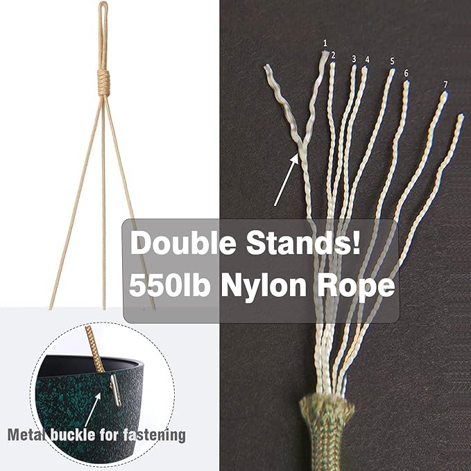 13 Inch 2 Pack Large Hanging Planters - Image 5