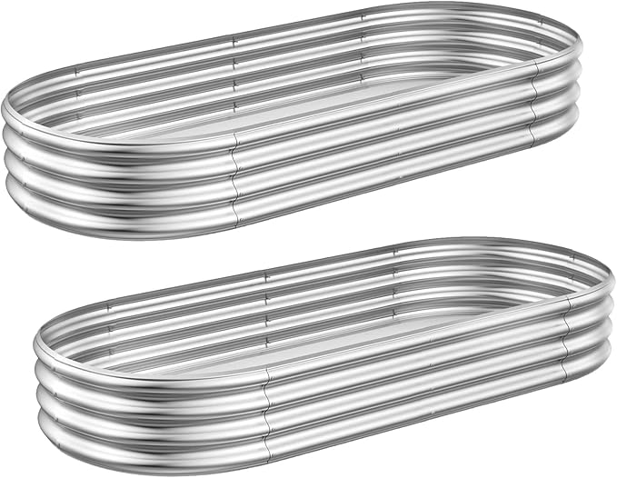 GADI Metal Raised Garden Bed 2Sets Galvanized Planter Box - Image 7