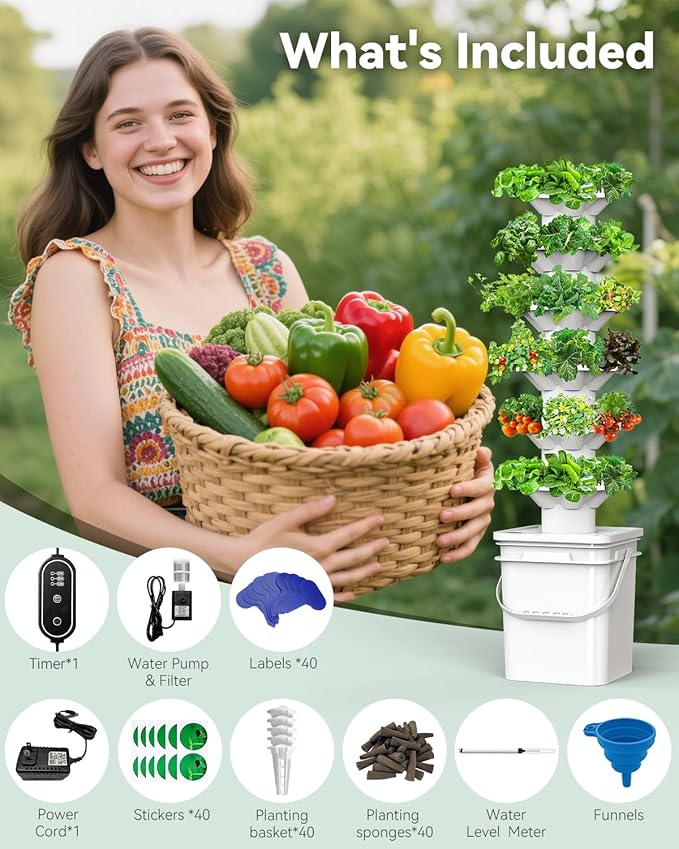 Vertical Hydroponics Growing System Kit, Indoor Outdoor Gardening System Kits - Image 9