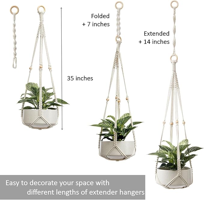 CADNLY Macrame Plant Hangers Indoor – Rope Hanging Plant Holder - Image 4