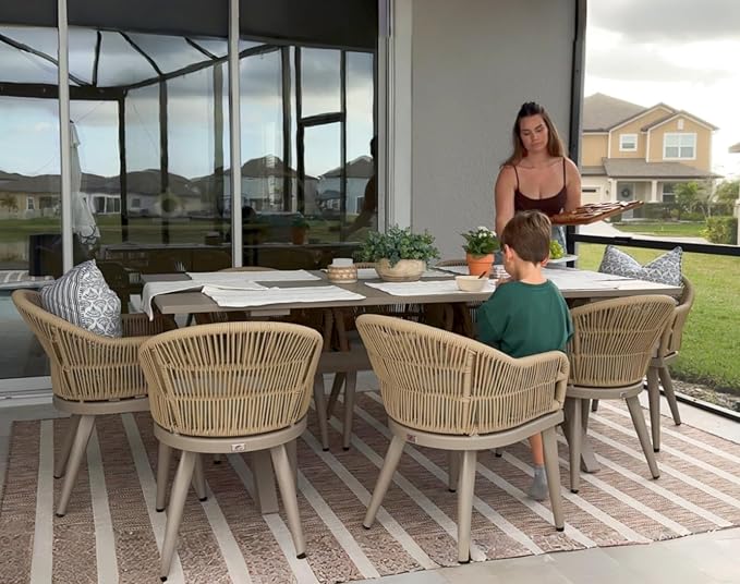 PURPLE LEAF 9 Pieces Outdoor Dining Set - Image 2