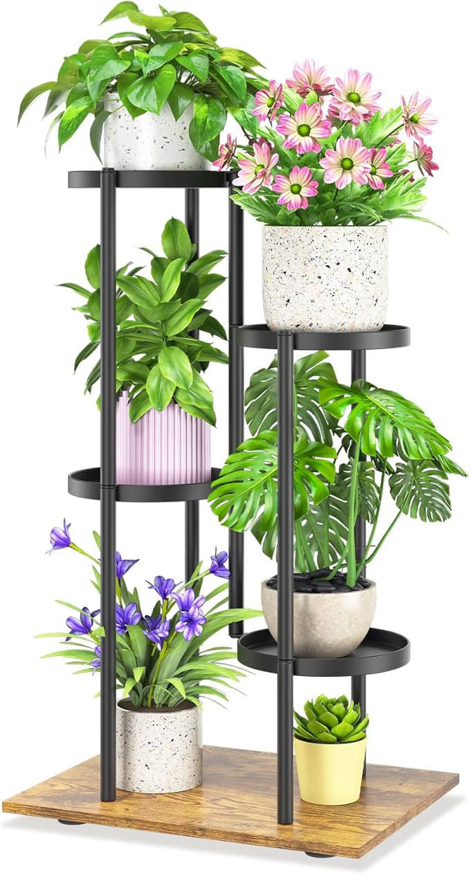 iDavosic.ly 4 Tier Plant Stand Indoor Outdoor, Tiered Corner Multiple Flower by iDavosicly
