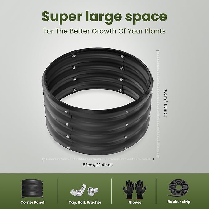 ZXZYHFTY Round Galvanized Raised Garden Bed kit, Round Large Metal Raised - Image 4