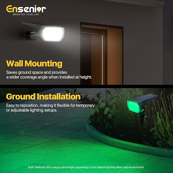 Ensenior Solar Spotlights Outdoor RGB, 7+1 Color Changing Mode Outdoor - Image 8