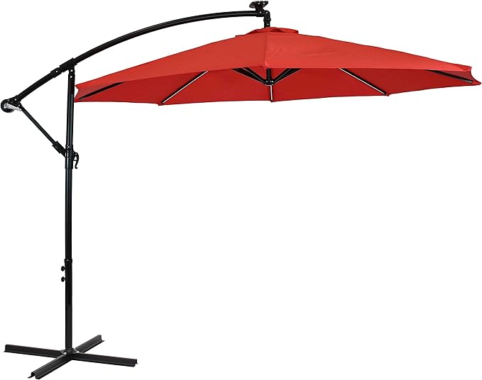 Sunnydaze 10' Solar Offset Patio Umbrella by SunnydazeDecor