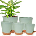 Planters for Indoor Plants 7/6.5/6/5.5/5 Inch, Self Watering Planters by Vanslogreen