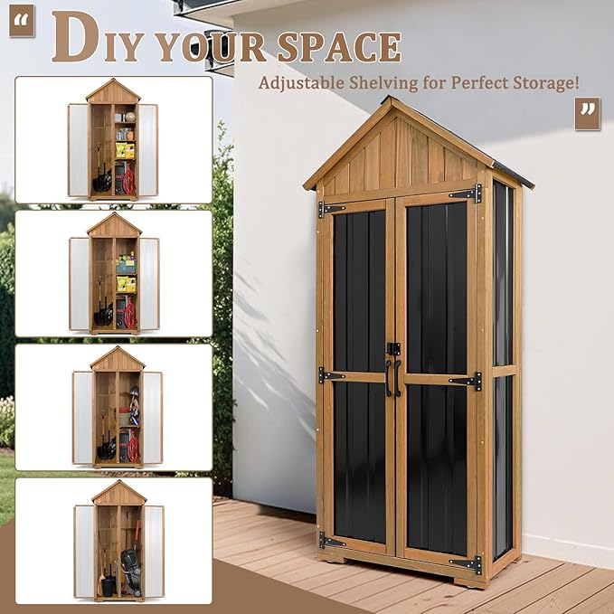 PetsCosset Outdoor Storage Cabinet Waterproof, Outdoor Storage Shed - Image 6