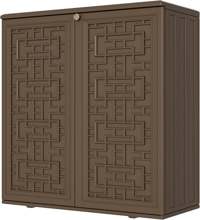 Storage Box Outdoor Caninet, Resin Indoor Storage Box Waterproof Outdoor by Mrosaa