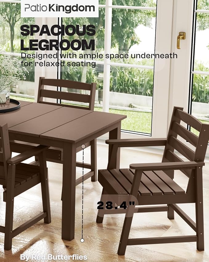 5-Piece Brown Outdoor Dining Set - Image 4