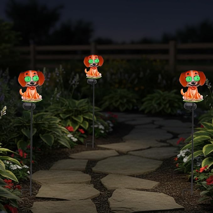 Dog Solar Garden Stakes with Cute Moving Eyeball Lights - Image 9