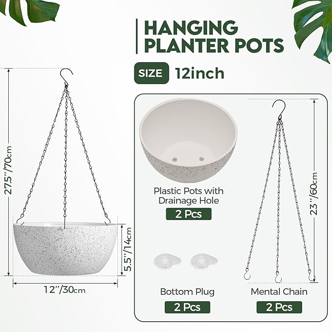 T4U Plastic Hanging Baskets 2-Pack - Image 2