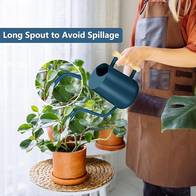Watering Can Indoor Plants, 35oz Small Stainless Steel Metal Watering Can - Image 2
