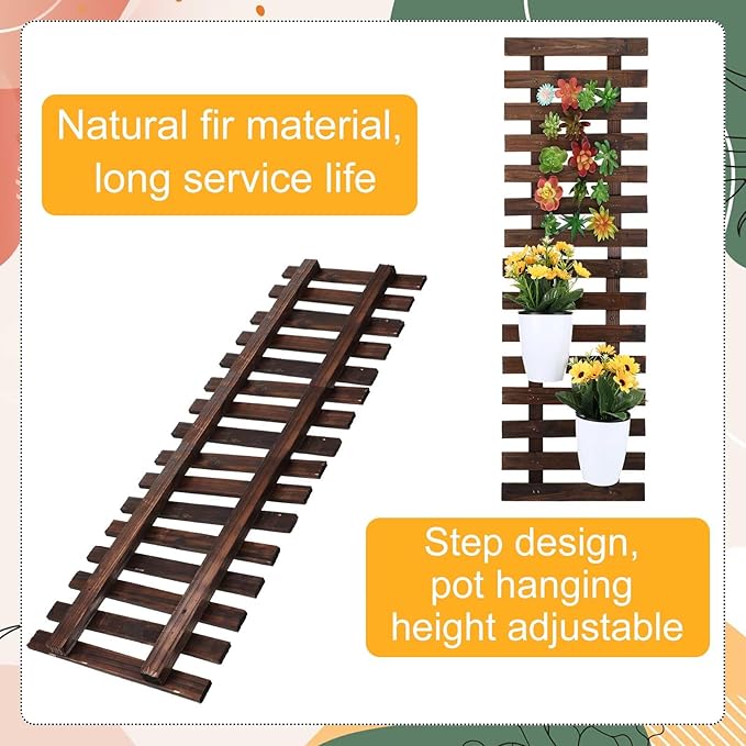 Weysat 4 Pcs Wall Planter Wooden Orchid Hanging Planter - Image 4