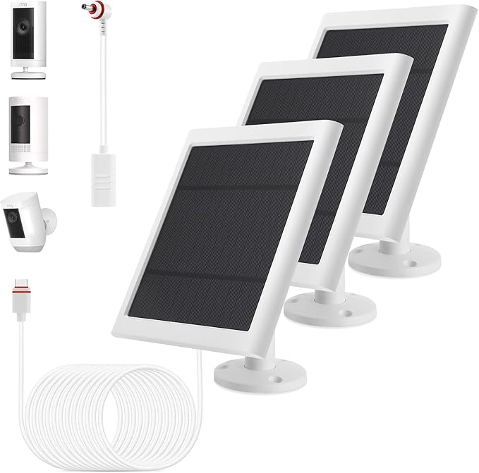 Solar Panel Outdoor for Ring Cameras Spotlight Cam Plus/Pro Stick Up Cam/Pro by Fehuatenda