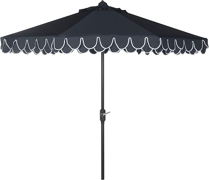 SAFAVIEH 9ft Outdoor Patio Umbrella, Auto Crank Tilt, UV Resistant by SAFAVIEH