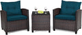 Tangkula 3 Pieces Patio Furniture Set, PE Rattan Wicker 3 Pcs Outdoor Sofa Set by TANGKULA