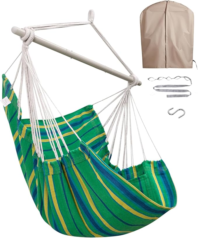 Miztli Hammock Chair with Hanging Chair Cover – Max 500 Lbs, Steel Spreader Bar by MIZTLI