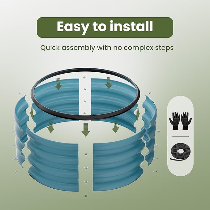 ZXZYHFTY Round Galvanized Raised Garden Bed kit, Round Large Metal Raised - Image 5