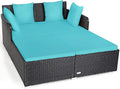 Tangkula Outdoor Rattan Daybed, Sunbed Wicker Furniture w/Spacious Seat by TANGKULA