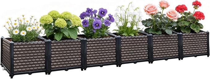 Large Planters for Outdoor Plants 14" Tall Planter Box, Raised Beds for by TooCust