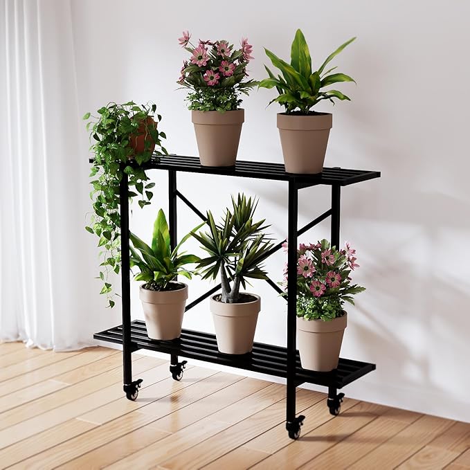 Zhongma 2 Tier Metal Sturdy Narrow Plant Stand - Image 2
