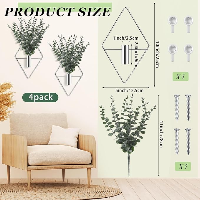 Jexine 8 Pcs Hanging Planters - Image 2