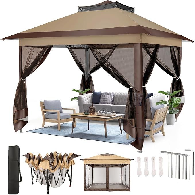 COBIZI 10x10 Pop Up Gazebos on Clearance 11x11 Canopy Tent Easy Up Outdoor by COBIZI