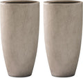 Kante 23.6" H Weathered Concrete Tall Planters, Large Outdoor Indoor Decorative by Kante