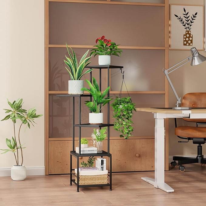 Plant Stand Indoor with Grow Light, 5-Tiered Tall Plant Stand Indoor, Metal - Image 6