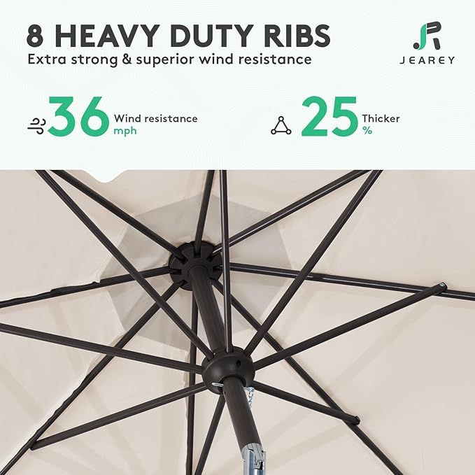 JEAREY 9FT Outdoor Patio Umbrella Market Umbrella - Image 4