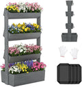 SUNYRISY 4 Tiers Vertical Raised Garden Bed Outdoor Planter Tower, Wooden by SUNYRISY