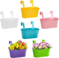 Foraineam 6 Pack Hanging Flower Pots, Metal Iron Plant Pot Holders, Garden Pots by Foraineam