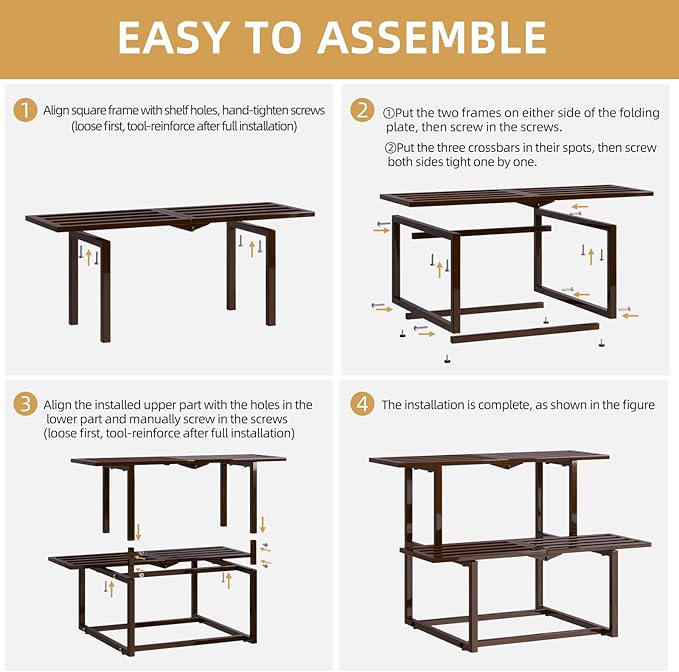 Metal Plant Stand, Foldable Heavy Duty Indoor, Window Iron Plant Shelf - Image 9