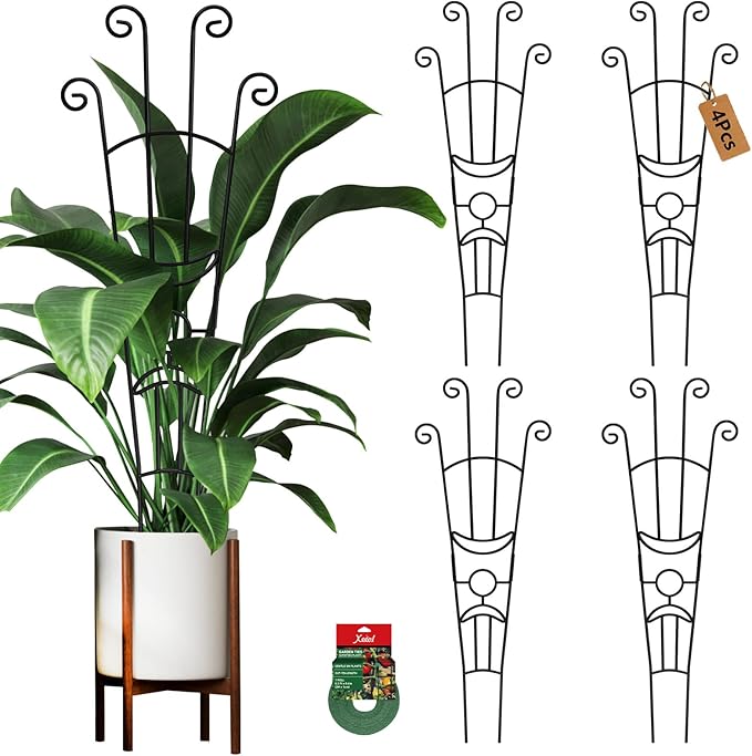32.6in Plant Trellis for Climbing Plants Indoor, Expandable Large Metal Trellis by Xeeol