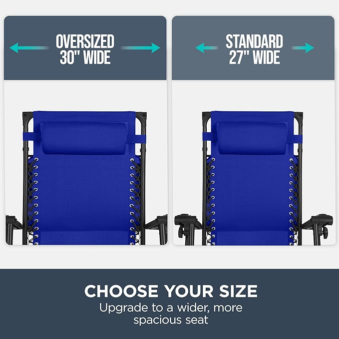 Best Choice Products 30” Wide Folding Zero Gravity Outdoor Recliner Patio - Image 4