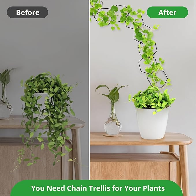 24 Pcs Chain Trellis for Climbing Plants, 120 Inch Long Metal Plant Trellis - Image 3