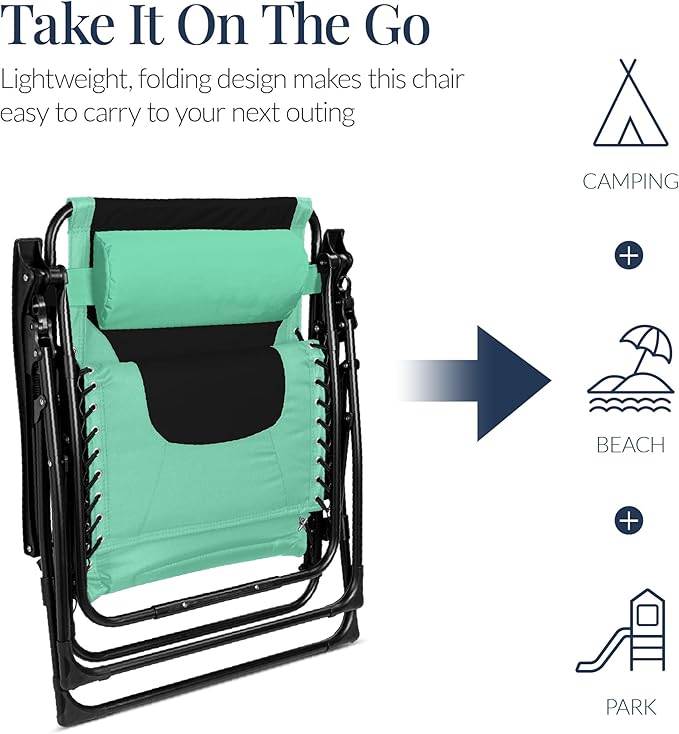 Best Choice Products Oversized Padded Zero Gravity Chair, Folding Outdoor Patio - Image 6