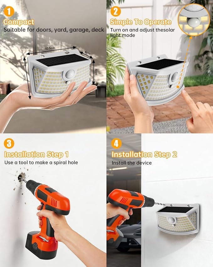 Aootek New Solar Motion Sensor Lights 120 LEDs - Image 6