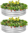 Land Guard Galvanized Raised Garden Bed 2Pcs, Planter Raised Garden Beds Outdoor by LandGuard