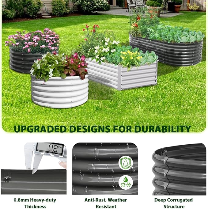 A ANLEOLIFE 5-Pack 6X2X1.5ft & 12X3X1.5ft Deep Root Galvanized Raised Garden - Image 4
