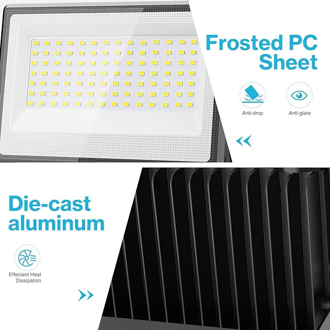 Olafus 2 Pack 150W LED Flood Light Outdoor, 15000LM Super Bright Work Lights - Image 6