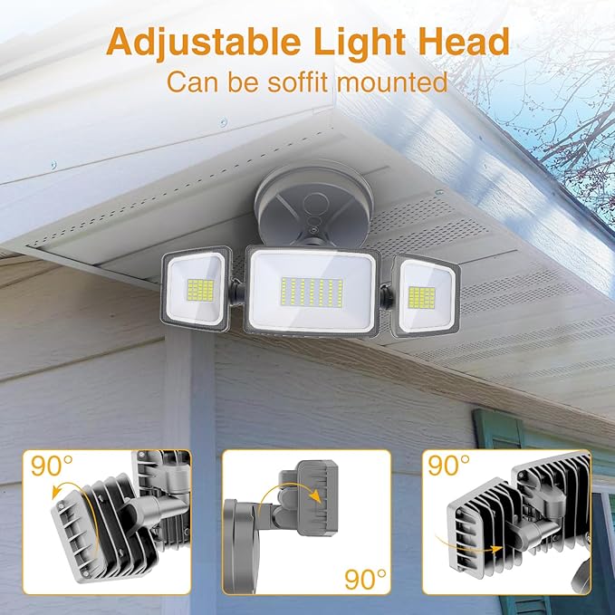 Onforu 75W LED Security Light, 7000LM Brightness Outdoor Flood Light Fixture - Image 7