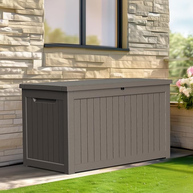 280 Gallon Resin Deck Box, Lockable Patio Outdoor Storage Box - Image 7