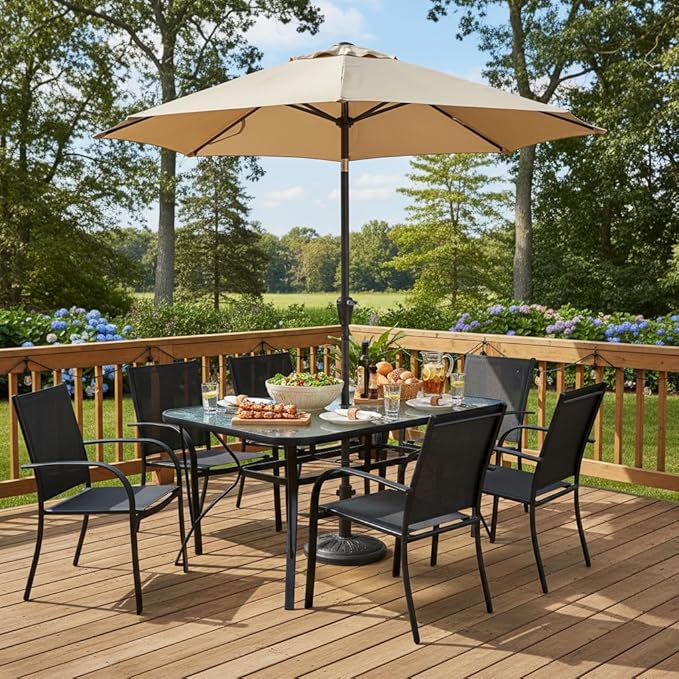 Tangkula 55" Patio Dining Table - Image 5
