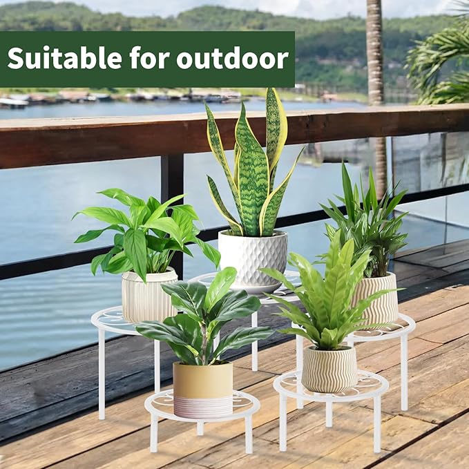 5-piece set of metal plant potted flower racks, heavy-duty flower pot plant - Image 7