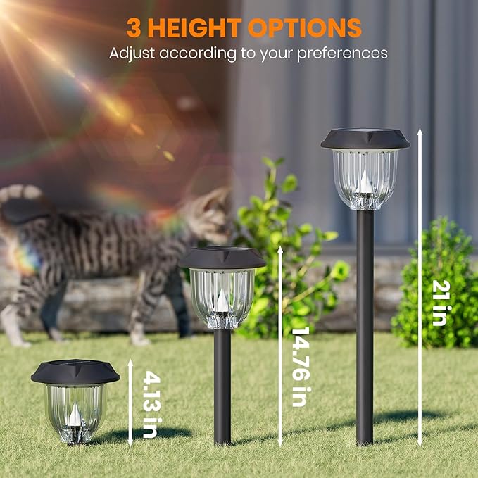AOSEA Bright 10 Pack Solar Lights Outdoor IP65 Waterproof, LED Solar Lights - Image 2