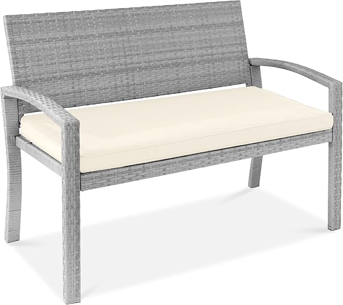 Best Choice Products Outdoor Bench 2-Person Wicker Garden Patio Benches Seating by BestChoiceProducts