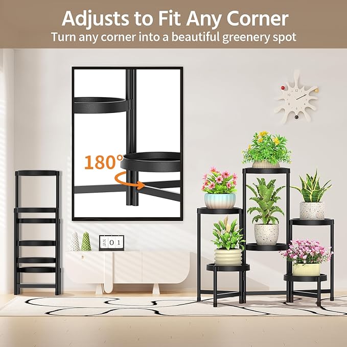LASZOLA 6 Tiered Folding Plant Stand Indoor - Image 4