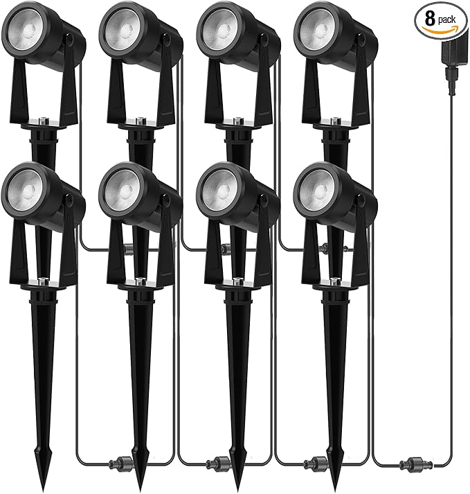 Banord Outdoor Landscape Lighting, 8 Pack Outdoor Spot Lights, Low Voltage LED by Banord